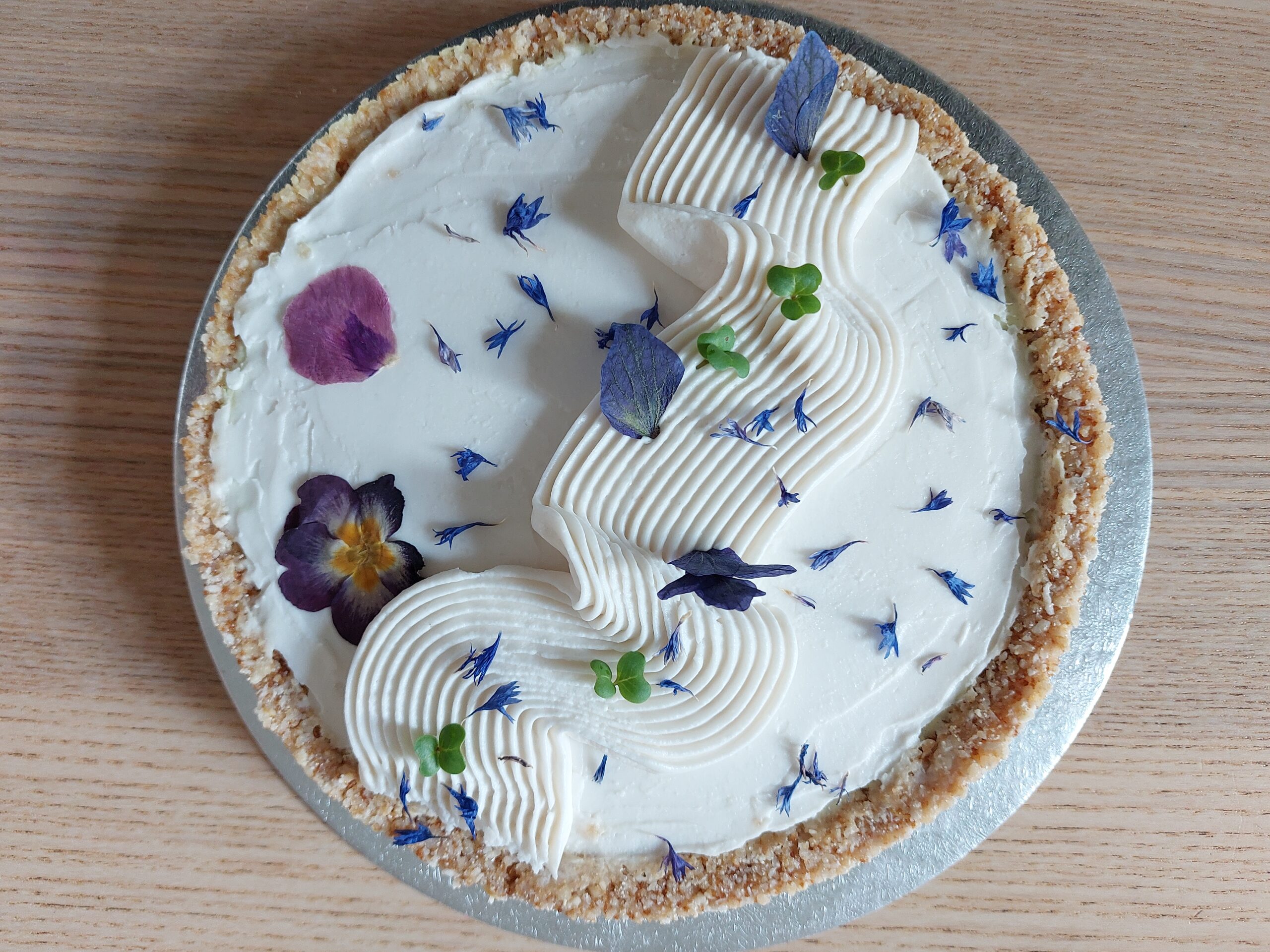 Avocado key lime pie with coconut cream