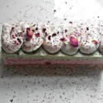 Strawberry-rose pistachio cheesecake